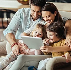 Family on Digital Tablet